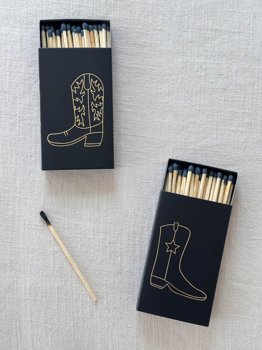 Stable Style Black Oversized Cowboy Boot Matches - The Artisan Gift Boxes