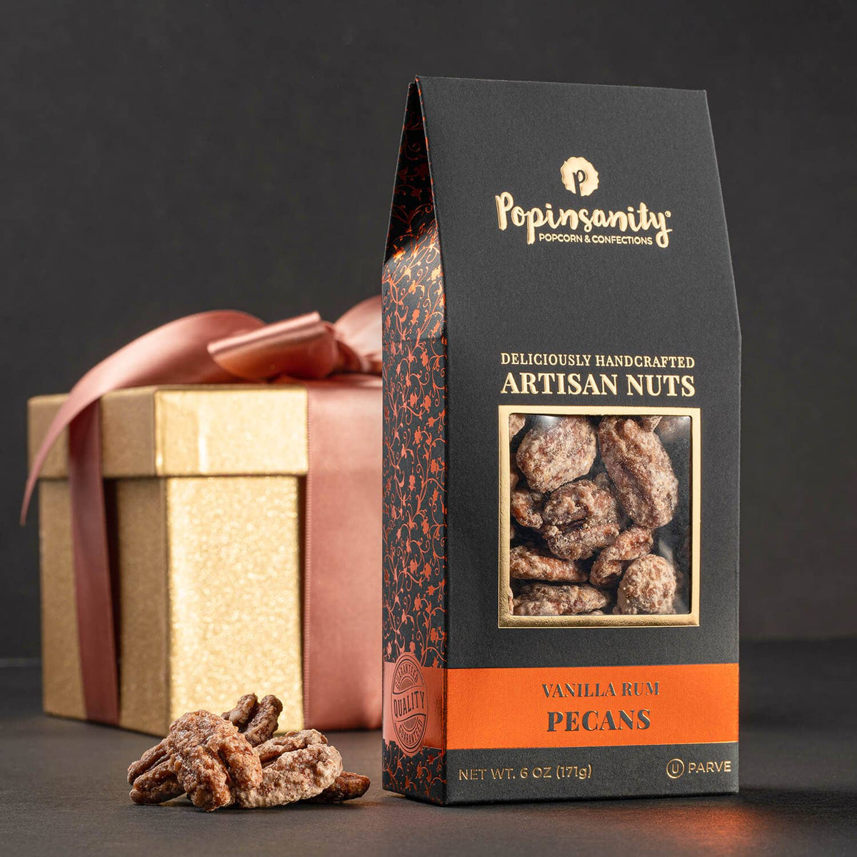 Popinsanity Vanilla Rum Pecans - The Artisan Gift Boxes
