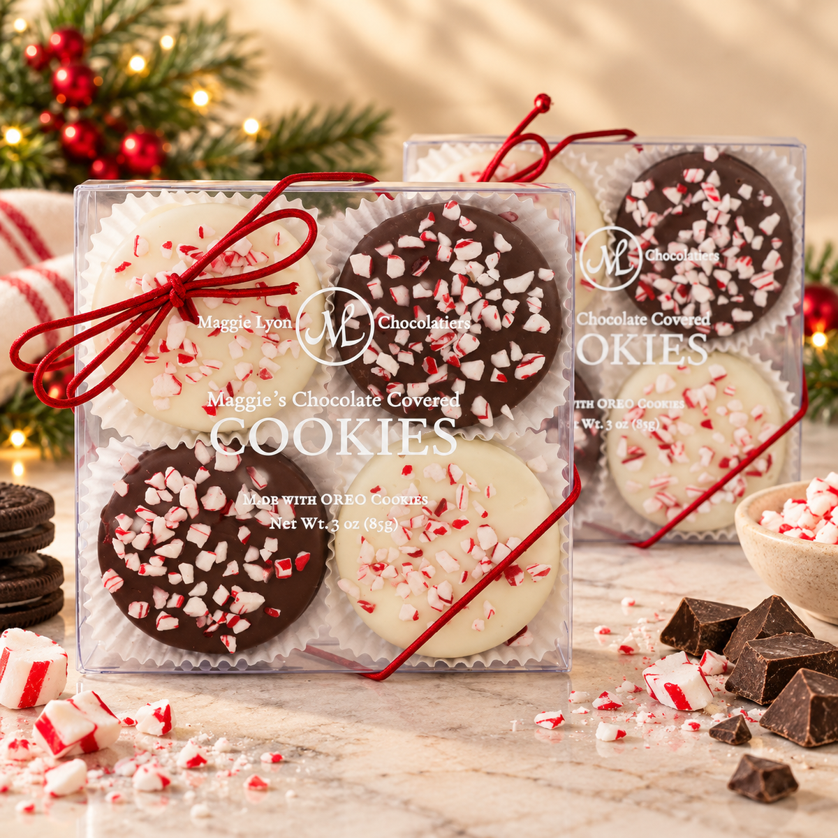 Holiday Chocolate Covered Cookies - Peppermint