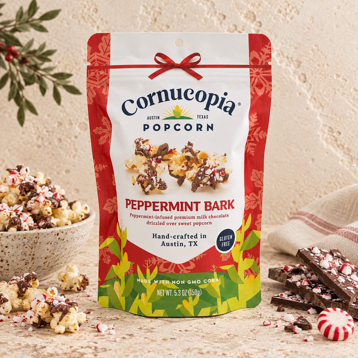 Cornucopia Popcorn Peppermint Bark