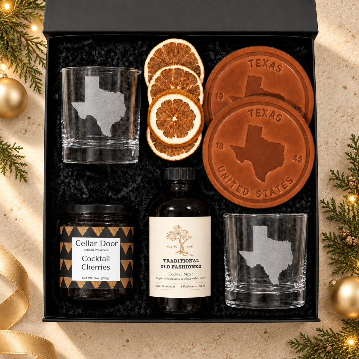 Holiday Texas Old Fashioned Cocktail Gift Box