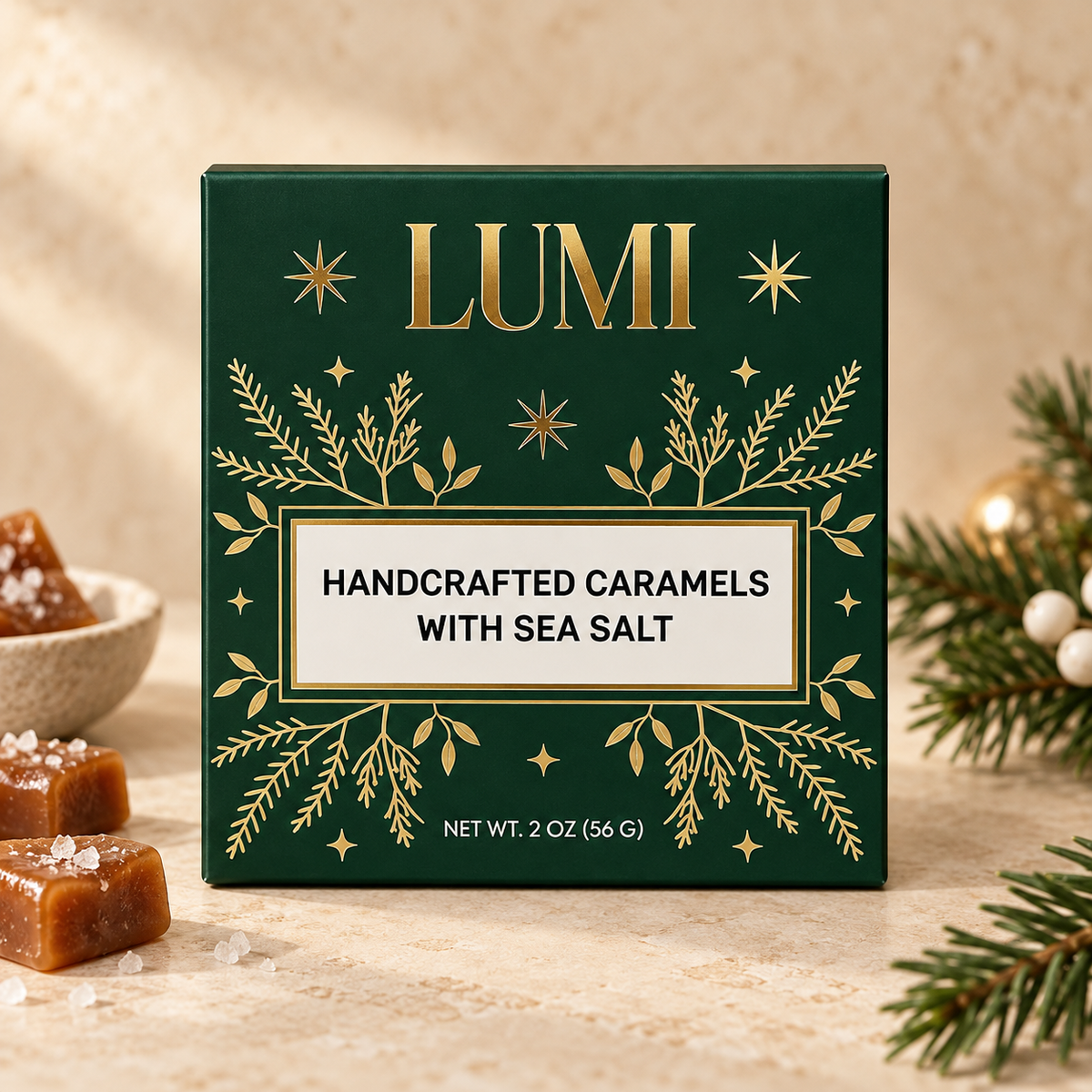 LUMI Holiday Butter Caramels - Green Box