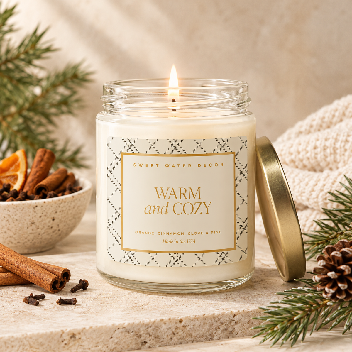 Sweet Water Decor Warm and Cozy 9oz Soy Candle