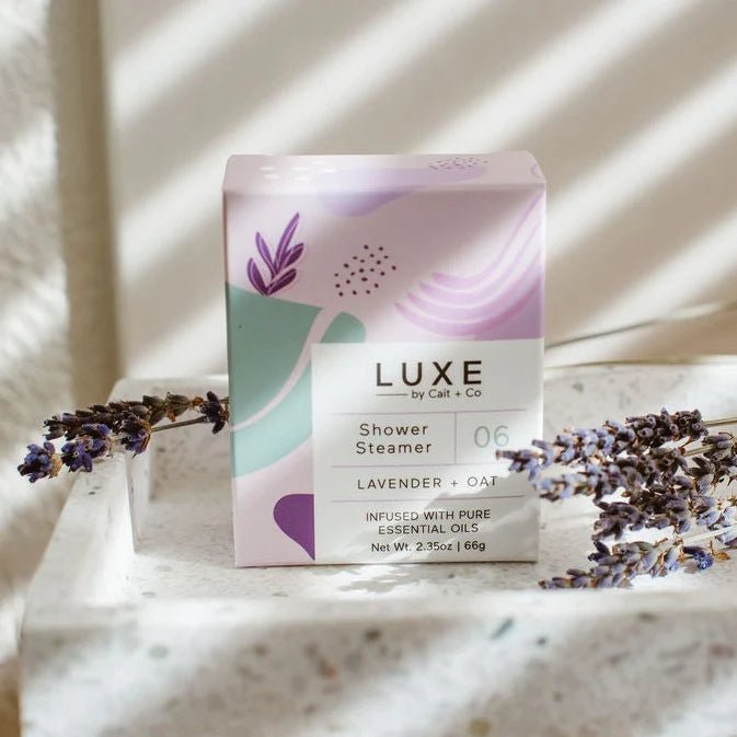Cait + Co Luxe Shower Steamer Lavender + Oat - The Artisan Gift Boxes
