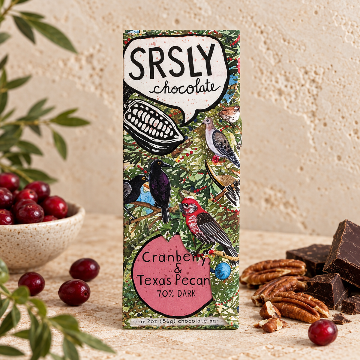SRSLY Chocolate Bar Cranberry & Texas Pecans