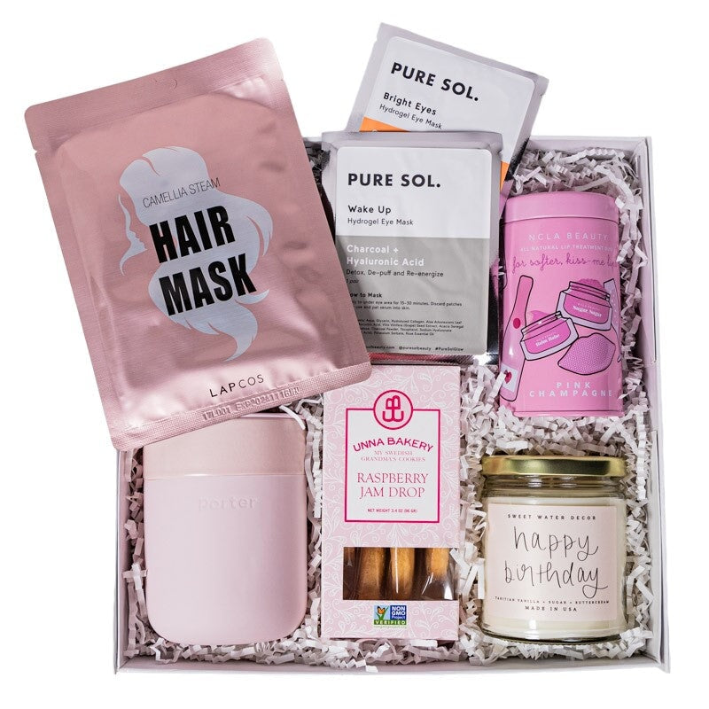 Happy Birthday! Gift Boxes for Women Candle, Mug, cookies, hair mask The Artisan Gift Boxes 