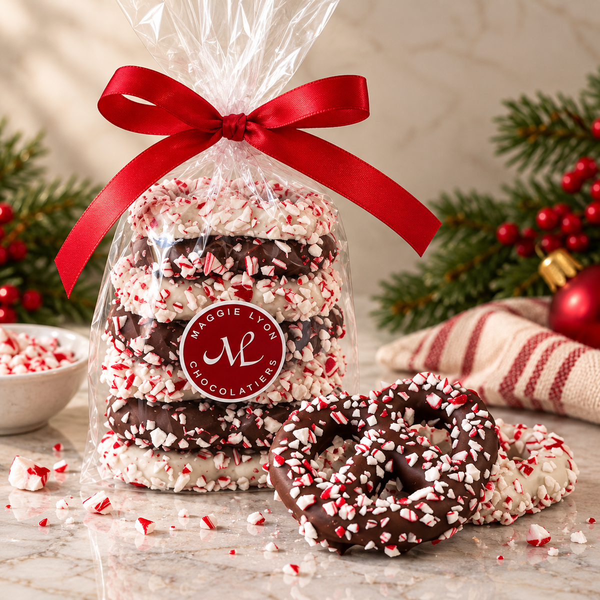 Maggie Lyon White Chocolate Pretzels Peppermint Crunch