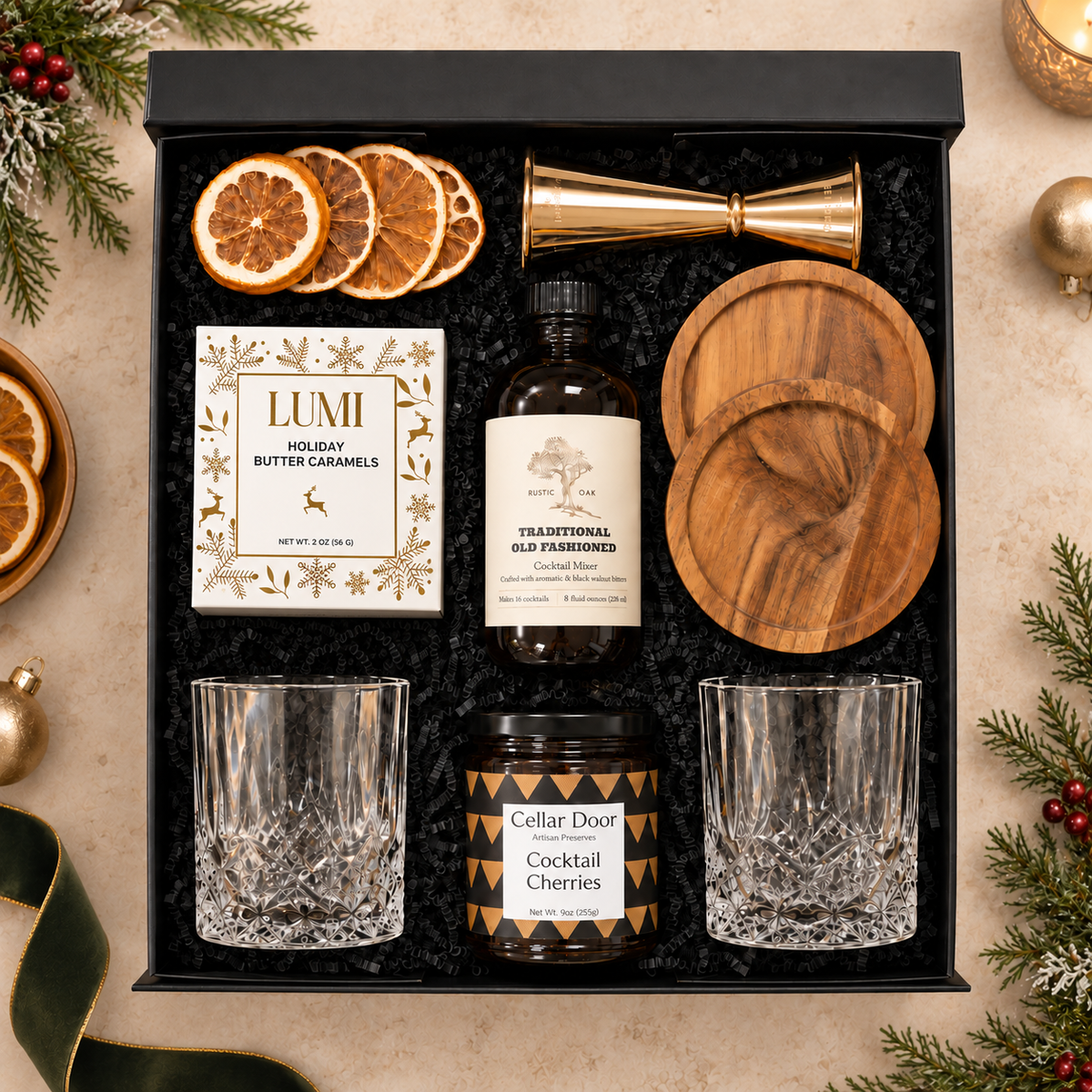 Holiday Old Fashioned Gift Set