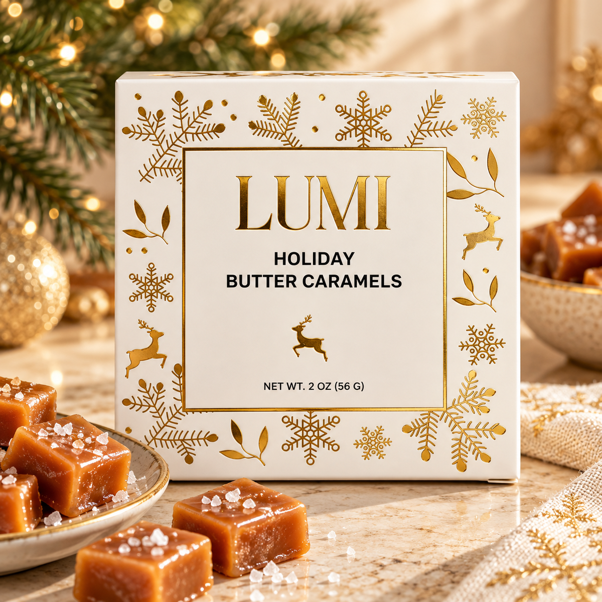 LUMI Holiday Butter Caramels - White Box