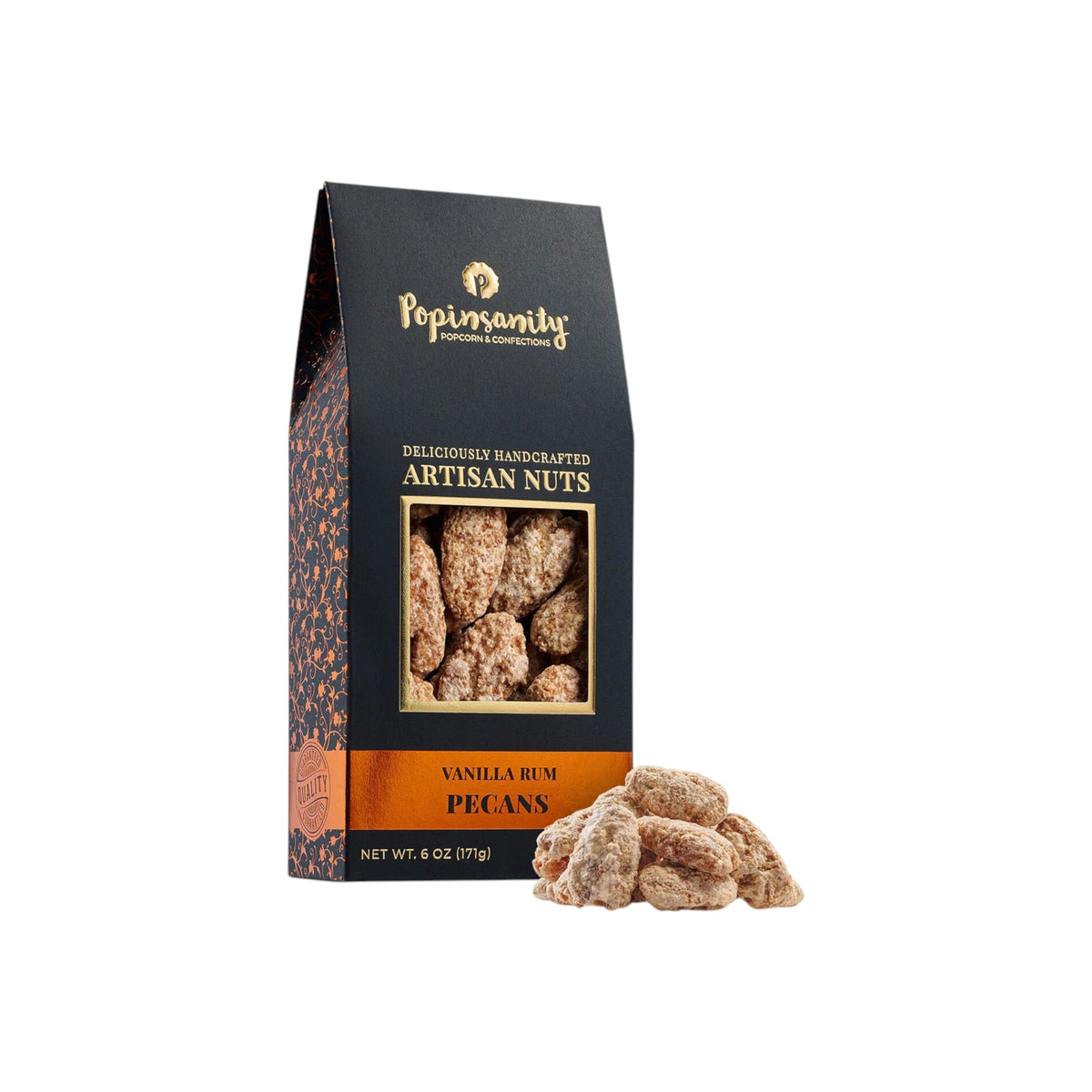 Popinsanity Vanilla Rum Pecans - The Artisan Gift Boxes