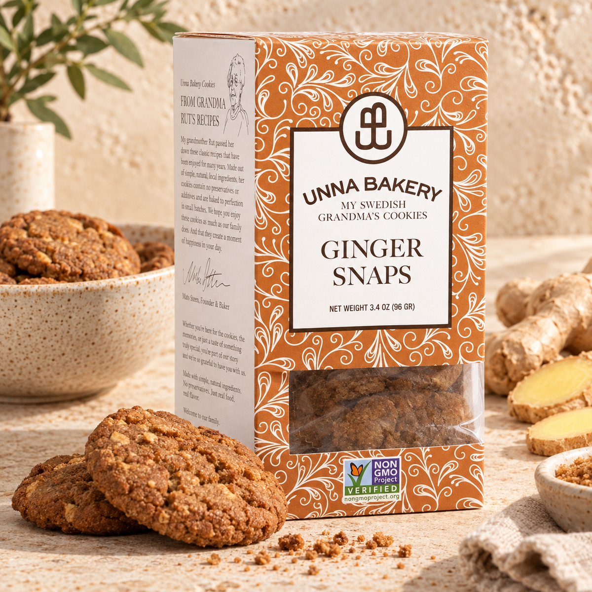 Unna Bakery Ginger Snaps Butter Cookie
