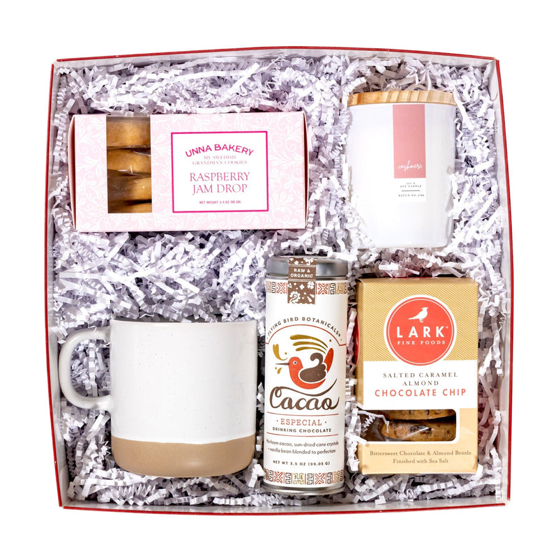 Tasty Treat Gift Box Candle, candle , cookies, chocolate, tea, lip scrub, lip conditioner The Artisan Gift Boxes 